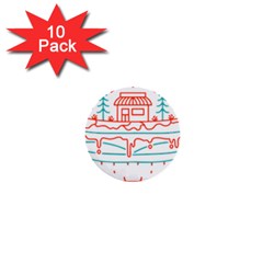 Burger T- Shirt Burger Shop In Nature T- Shirt 1  Mini Buttons (10 Pack)  by JamesGoode