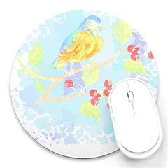 Birds Illustration T- Shirtbird T- Shirt (6) Round Mousepad by EnriqueJohnson