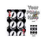 Black And White Deadhead Grateful Dead Steal Your Face Pattern Playing Cards 54 Designs (Mini) Front - Heart5