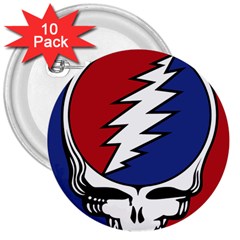 Grateful Dead 3  Buttons (10 Pack)  by Sarkoni