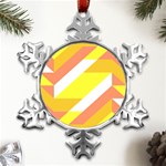 Geometric Abstract Art T- Shirt Sunrise Pattern Metal Small Snowflake Ornament Front