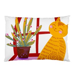 Cat Pet Ginger Art Animal Cartoon Pillow Case (two Sides) by uniart180623