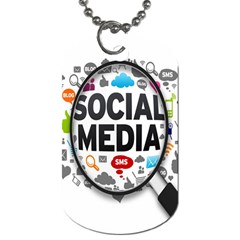 Social Media Computer Internet Typography Text Poster Dog Tag (one Side) by Ket1n9
