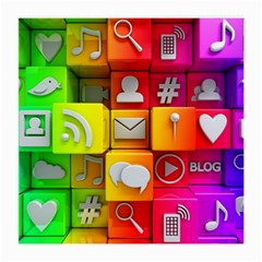 Colorful 3d Social Media Medium Glasses Cloth by Ket1n9
