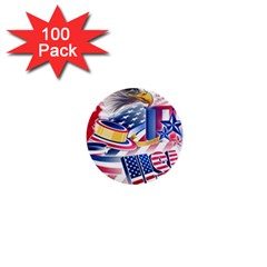Independence Day United States Of America 1  Mini Buttons (100 Pack)  by Ket1n9