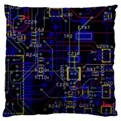 Technology Circuit Board Layout Standard Premium Plush Fleece Cushion Case (one Side) by Ket1n9
