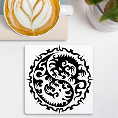 Ying Yang Tattoo Uv Print Square Tile Coaster  by Ket1n9
