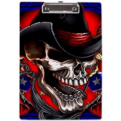 Confederate Flag Usa America United States Csa Civil War Rebel Dixie Military Poster Skull A4 Acrylic Clipboard by Ket1n9