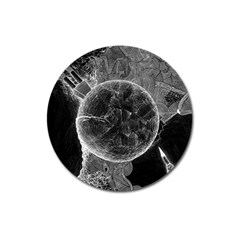 Space-universe-earth-rocket Magnet 3  (round) by Ket1n9