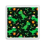 Christmas Funny Pattern Dinosaurs Memory Card Reader (Square) Front