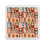 Cute Christmas Seamless Pattern Vector  - Memory Card Reader (Square) Front