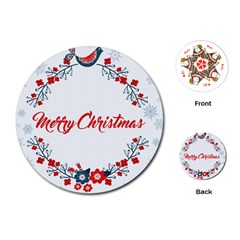 Merry-christmas-christmas-greeting Playing Cards Single Design (round) by Ket1n9