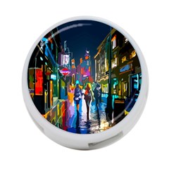 Abstract-vibrant-colour-cityscape 4-port Usb Hub (two Sides) by Ket1n9