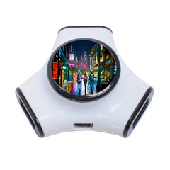 Abstract-vibrant-colour-cityscape 3-port Usb Hub by Ket1n9
