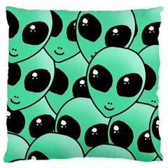 Art Alien Pattern Large Premium Plush Fleece Cushion Case (two Sides) by Ket1n9