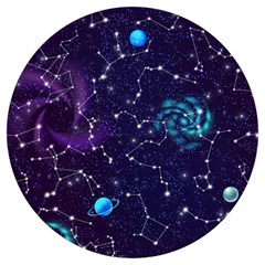 Realistic-night-sky-poster-with-constellations Round Trivet by Ket1n9