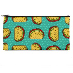 Taco-drawing-background-mexican-fast-food-pattern Pencil Case by Ket1n9