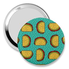 Taco-drawing-background-mexican-fast-food-pattern 3  Handbag Mirrors by Ket1n9