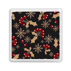 Christmas-pattern-with-snowflakes-berries Memory Card Reader (square) by Grandong