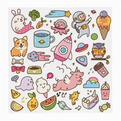 Set-kawaii-doodles -- Medium Glasses Cloth (2 Sides) by Grandong