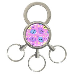 Seamless Pattern With Cute Kawaii Kittens 3-ring Key Chain by Grandong