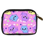Seamless Pattern With Cute Kawaii Kittens Digital Camera Leather Case Back