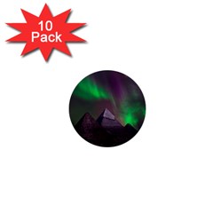 Aurora Northern Lights Celestial Magical Astronomy 1  Mini Buttons (10 Pack)  by Grandong