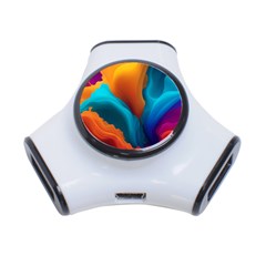 Colorful Fluid Art Abstract Modern 3-port Usb Hub by Ravend