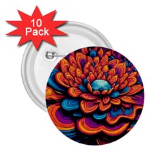 Flowers Painting 2 25  Buttons (10 Pack)  by Ravend