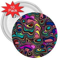 Bending Rotate Distort Waves 3  Buttons (10 Pack)  by Ravend