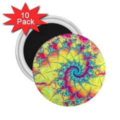 Fractal Spiral Abstract Background 2 25  Magnets (10 Pack)  by Ravend