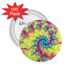 Fractal Spiral Abstract Background 2 25  Buttons (100 Pack)  by Ravend