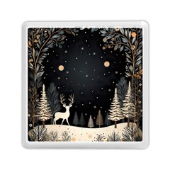 Christmas Winter Xmas Scene Nature Forest Tree Moon Memory Card Reader (square) by Vaneshop