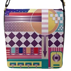 Abstract Shapes Colors Gradient Flap Closure Messenger Bag (s) by Vaneshop