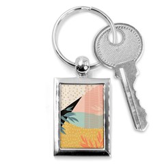 Leaves Pattern Design Colorful Decorative Texture Key Chain (rectangle) by Vaneshop