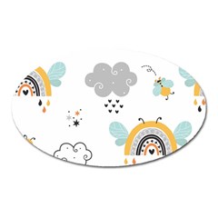 Art Pattern Design Wallpaper Background Print Oval Magnet by Vaneshop