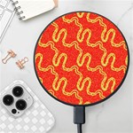 Background Ornamental Pattern Abstract Seamless Wireless Fast Charger(Black) Front