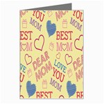 Love Mom Happy Mothers Day I Love Mom Graphic Pattern Greeting Card Left