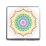 Mandala Pattern Rainbow Pride Memory Card Reader (Square 5 Slot) Front