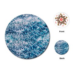 Summer Blue Ocean Wave Playing Cards Single Design (round) by Jack14