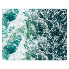 Blue Ocean Waves Premium Plush Fleece Blanket (medium) by Jack14