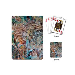 Green On Ochre Blend Playing Cards Single Design (mini) by kaleidomarblingart