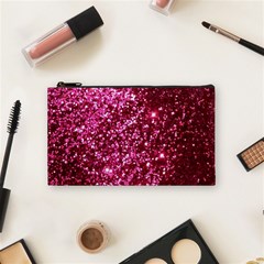 Pink Glitter Cosmetic Bag (small) by Amaryn4rt
