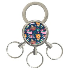 Funny-animal Christmas-pattern 3-ring Key Chain by Amaryn4rt