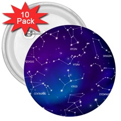 Realistic-night-sky-poster-with-constellations 3  Buttons (10 Pack)  by Amaryn4rt