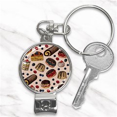 Seamless-pattern-with-sweet-cakes-berries Nail Clippers Key Chain by Amaryn4rt
