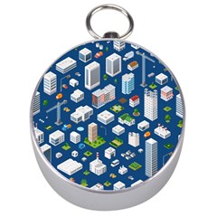 Isometric-seamless-pattern-megapolis Silver Compasses by Amaryn4rt