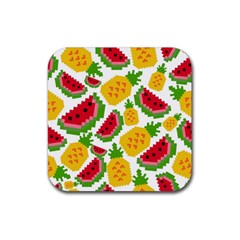 Watermelon-pattern-se-fruit-summer Rubber Coaster (square) by Amaryn4rt