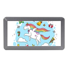 Merry Christmas Xmas Doodle Sketch Cartoon Unicorn Memory Card Reader (mini) by Pakjumat
