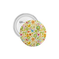 Nature Doodle Art Trees Birds Owl Children Pattern Multi Colored 1 75  Buttons by Pakjumat